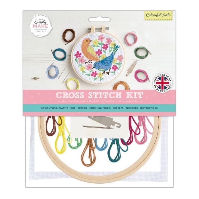 Simply Make Large Cross Stitch Kit - Colourful Birds
