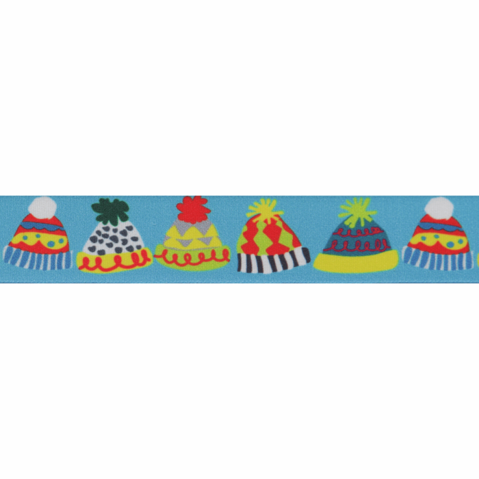 Bobble Hat Ribbon Blue 25mm