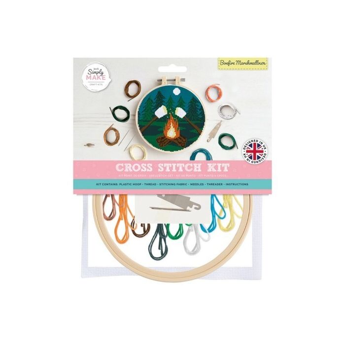 Simply Make Large Cross Stitch Kit - Bonfire Marshmellows