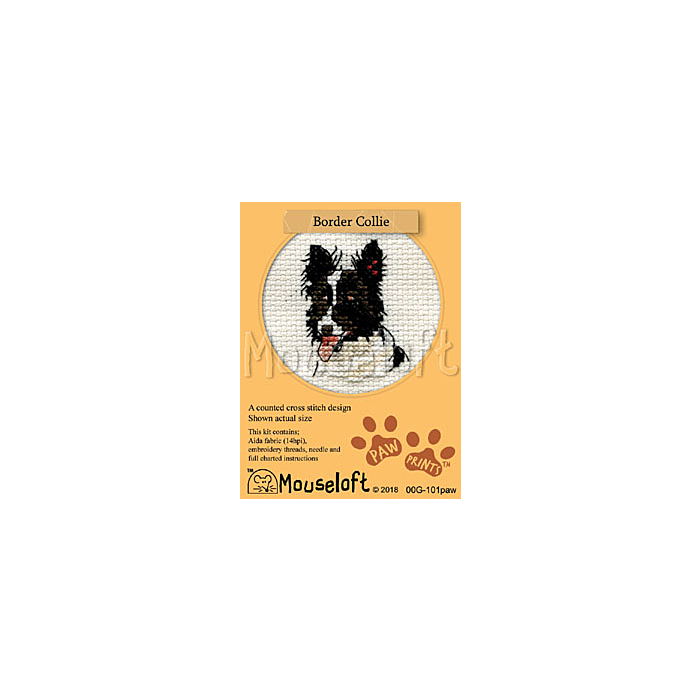 Mouseloft Border Collie Cross Stitch Kit - 00G-101paw