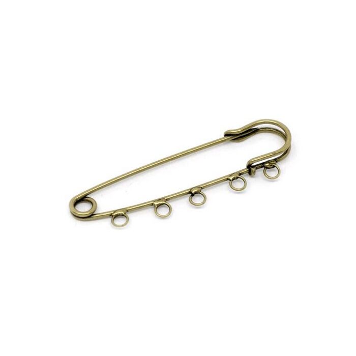 Bronze Tone 5 Hole Brooch Pin