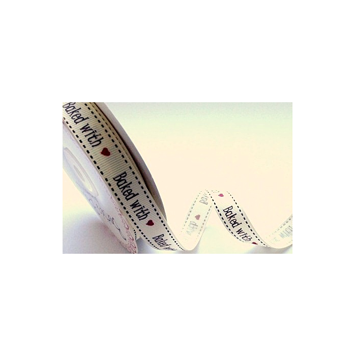 BTB039 - 16mm Baked with Love Cream Grosgrain Ribbon