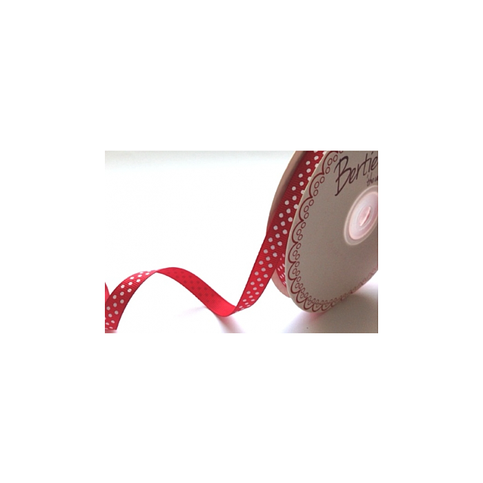 BTB301-04 - 9mm Red & White Dotty Grosgrain Ribbon