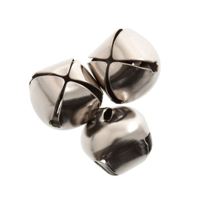 6mm Jingle Bells - silver - Pack of 10