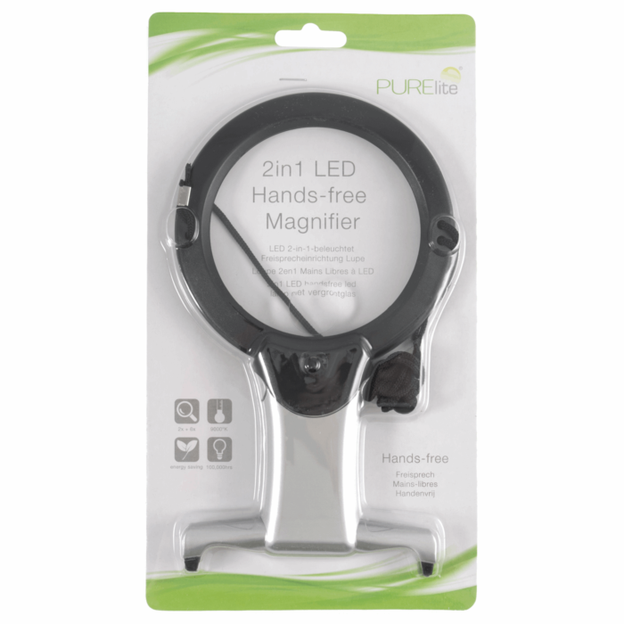 Magnifier Illuminated Hands-Free 2-in-1