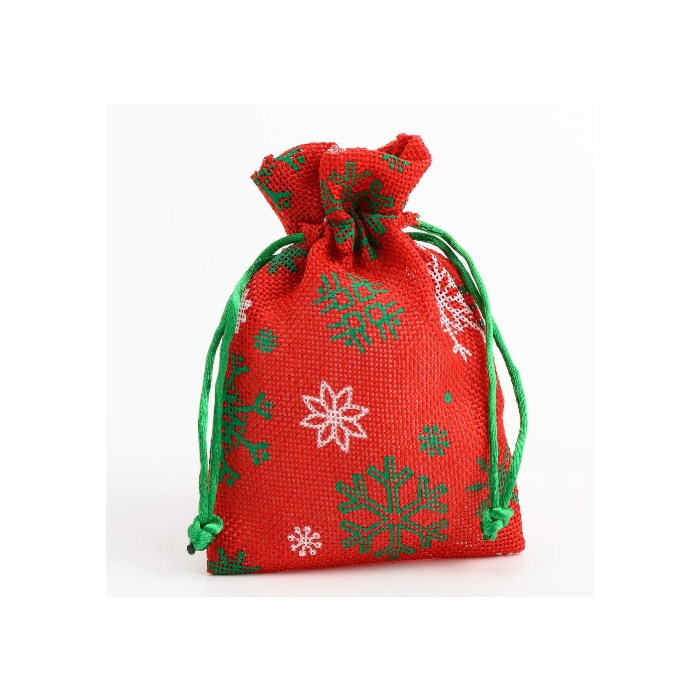 Christmas Red Snowflake Hessian Bags 3 pack