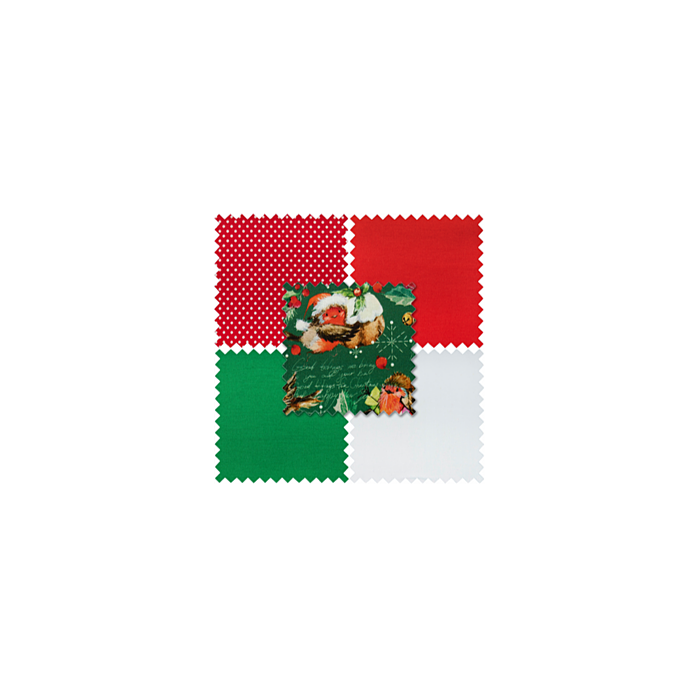 Green Robins FQ Christmas Fabric bundle