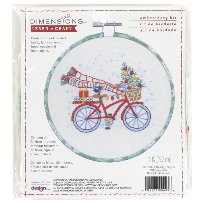 Wrapped Hoop Kits - Holiday Bicycle