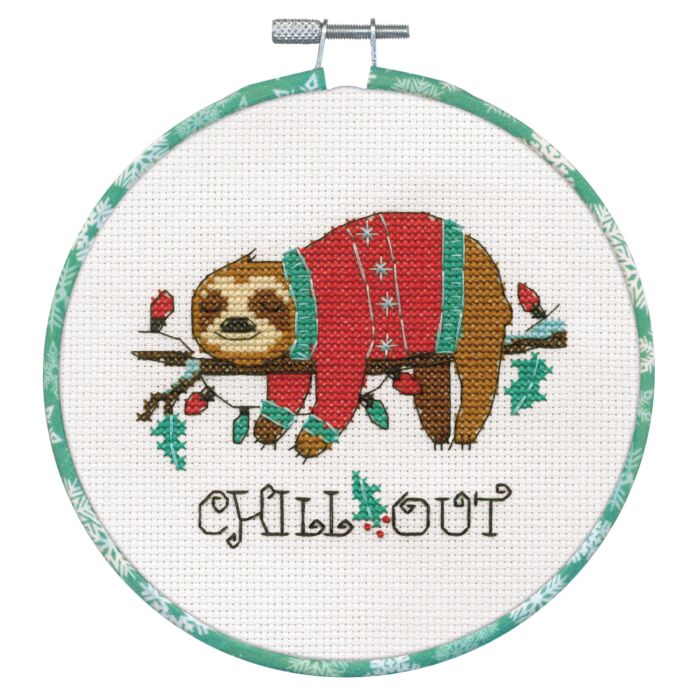 Wrapped Hoop Kits - Christmas Sloth
