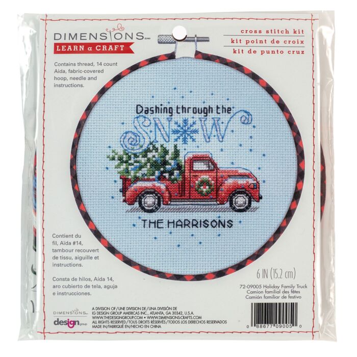 Wrapped Hoop Kits - Holiday Family Truck