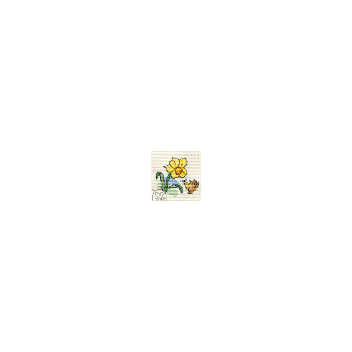 Mouseloft Funsize Cross Stitch Kit - Daffodil and Hedgehog 00M-107mms