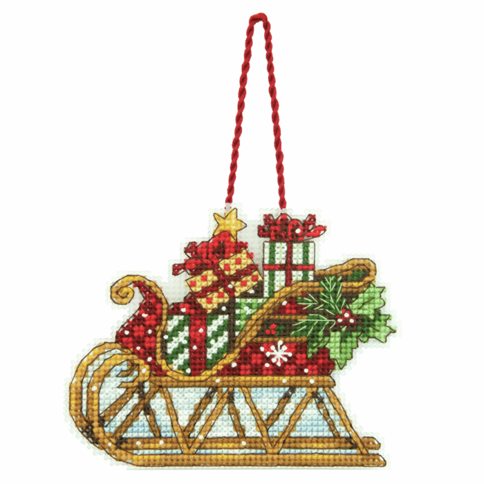 Dimensions Sleigh Ornament Cross Stitch Kit 