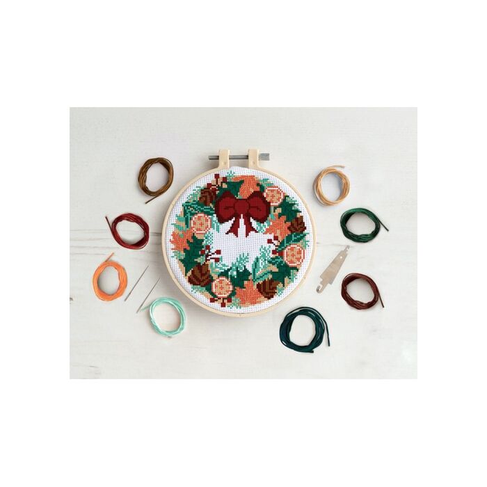  Simply Make Large Cross Stitch Kit - Autumn Wreath