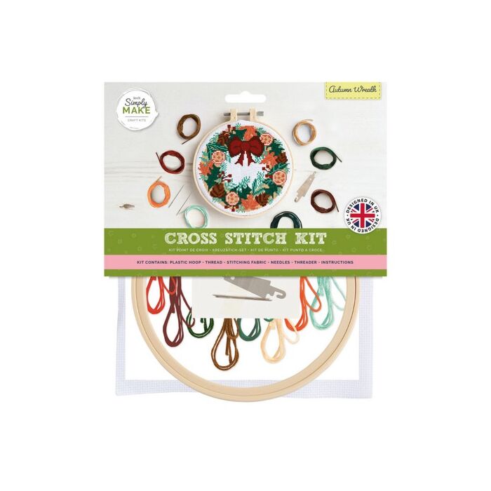  Simply Make Large Cross Stitch Kit - Autumn Wreath