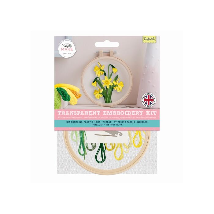  Simply Make Small Transparent Embroidery Kit - Daffodils