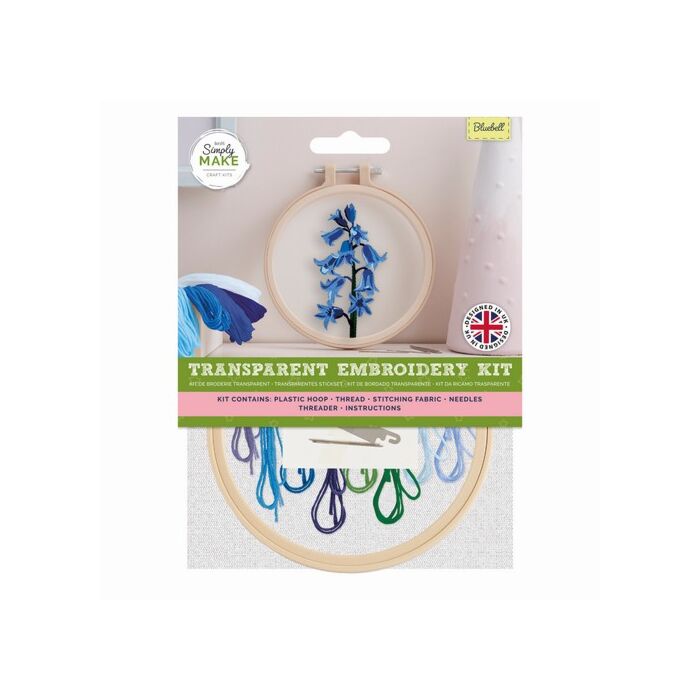  Simply Make Small Transparent Embroidery Kit - Bluebells