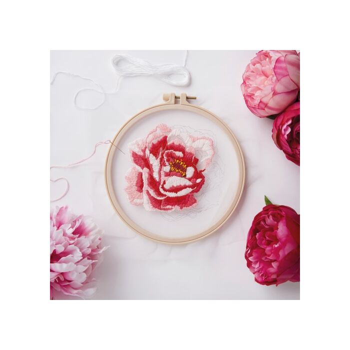  Simply Make Large Transparent Embroidery Kit - Peony