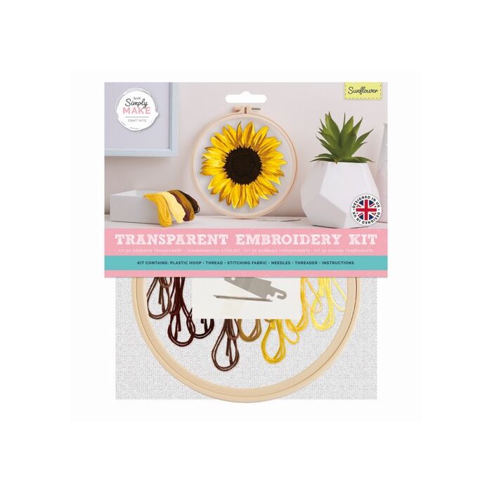  Simply Make Large Transparent Embroidery Kit - Sunflower