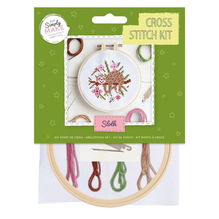 Simply Make Cross Stitch Kit - Sloth