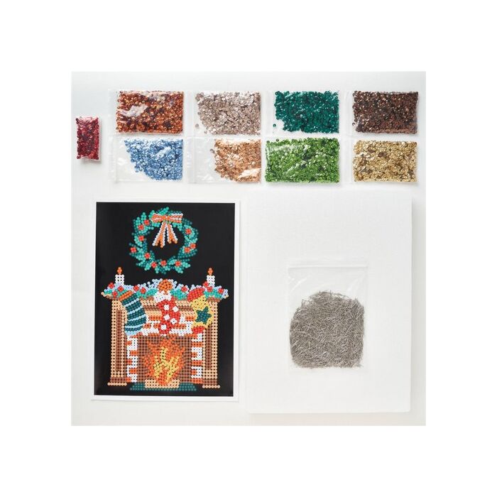  Simply Make Sequin Craft Kit - Christmas Fireplace