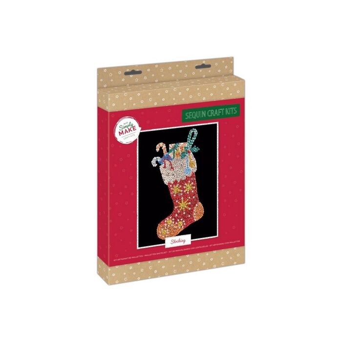  Simply Make Sequin Craft Kit - Christmas Stocking