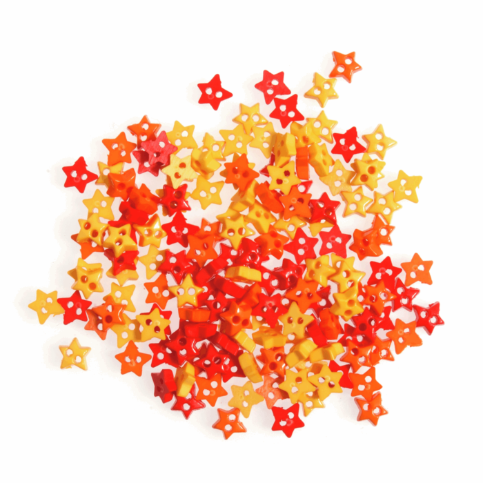 Craft Buttons - Orange and Yellow Stars (5g Pack)