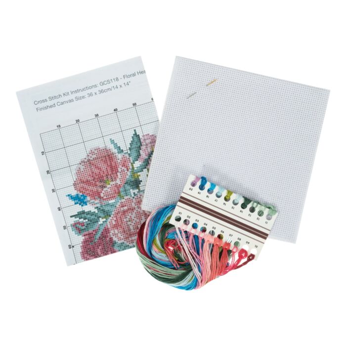 Floral Heart - Trimits Cross Stitch Kit 