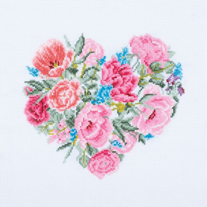 Trimits - Cross Stitch Kit - Floral Heart