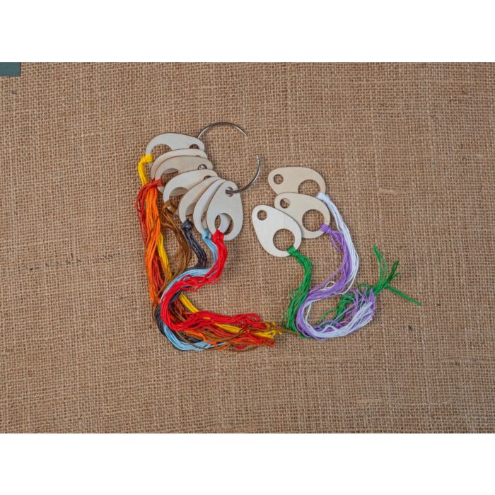 10 Wooden Floss Drops With Split Ring