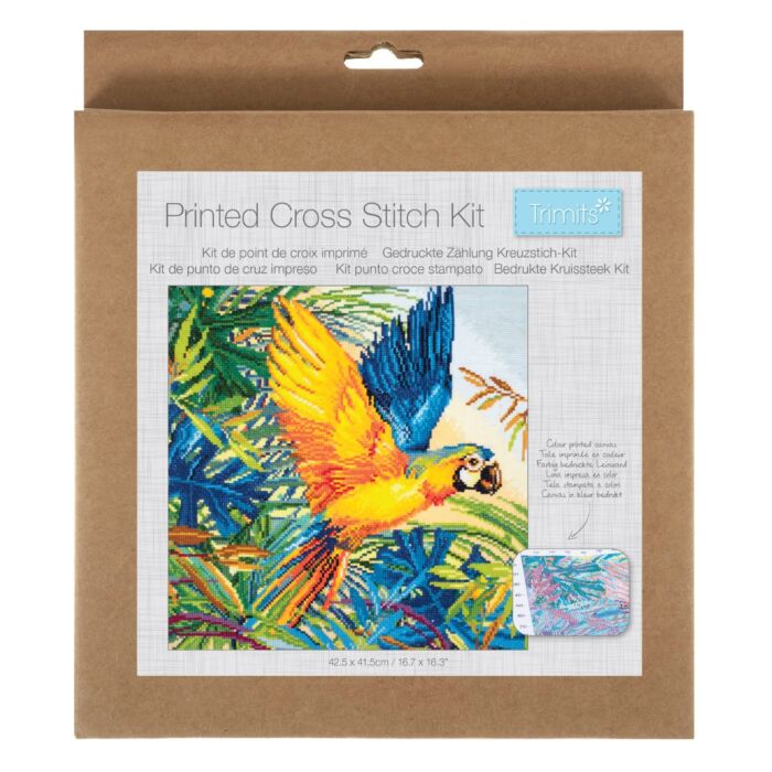 Trimits Printed Cross Stitch Kit - Parrot