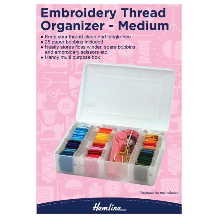 Medium Hemline Embroidery Thread Storage Box