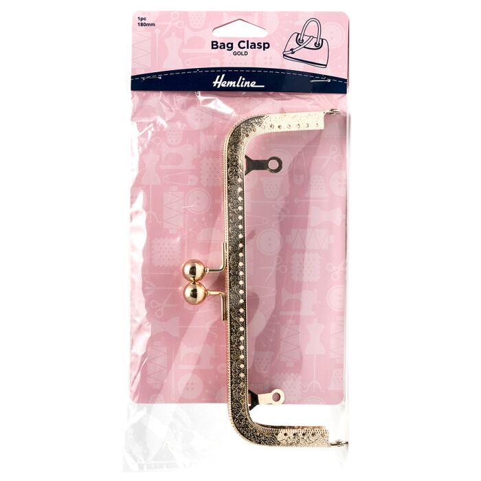 Hemline Bag Clasp Gold 180mm