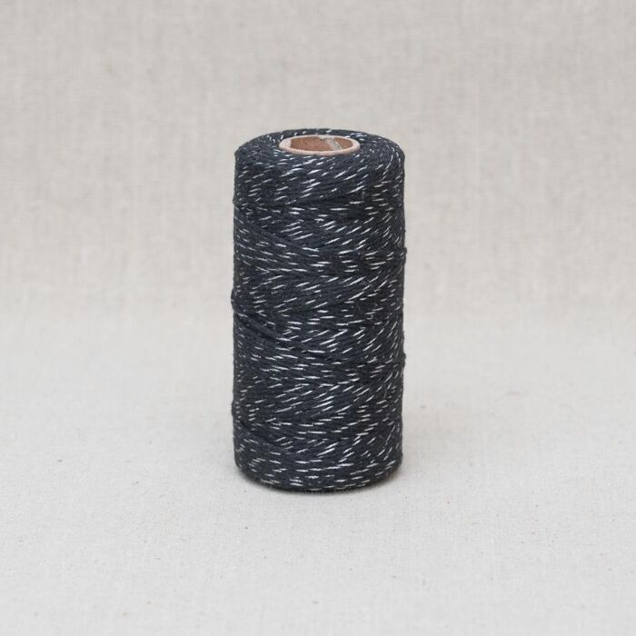 Baker's Twine Black and Silver Sparkle 100m Roll
