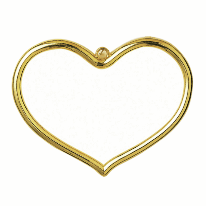 Plastic Heart Shaped Frame - Gold 