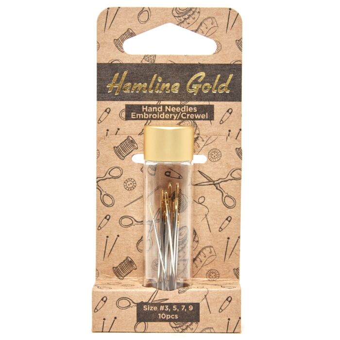 Hemline Embroidery/Crewel Gold Eye Hand Needles