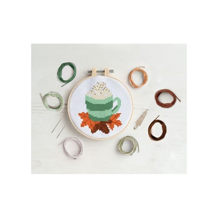 Simply Make Cross Stitch Kit - Pumpkin Spice Latte