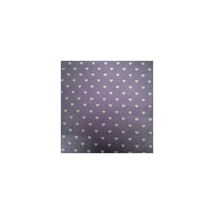 Lilac With White Hearts Felt Square