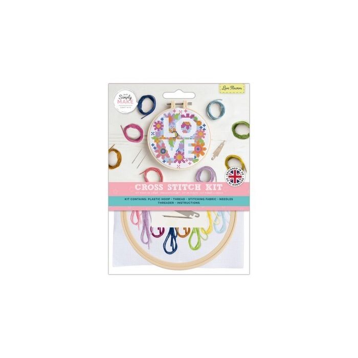 Simply Make Cross Stitch Kit - Love Flowers