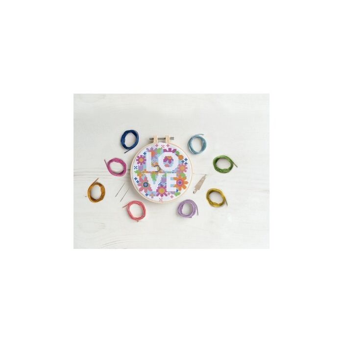 Simply Make Cross Stitch Kit - Love Flowers