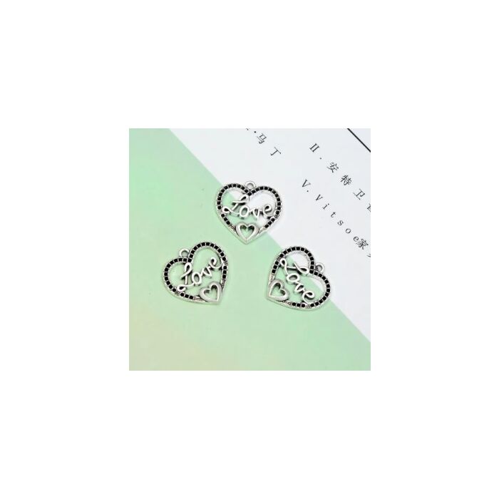 Love Heart Charms each