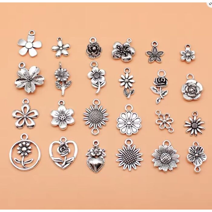 Mixed Flower Charms (pk of 5)