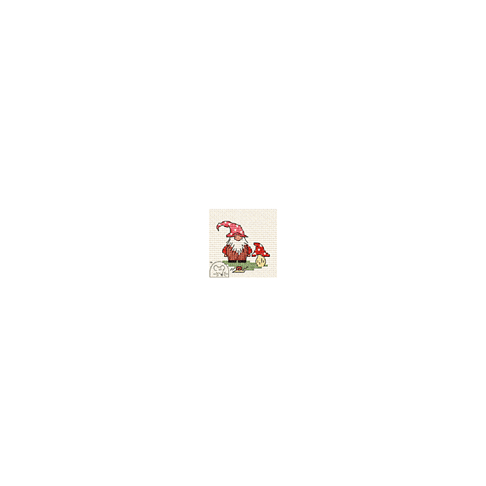 Mouseloft Gnome with Toadstool Cross Stitch Kit - 004-S02stl