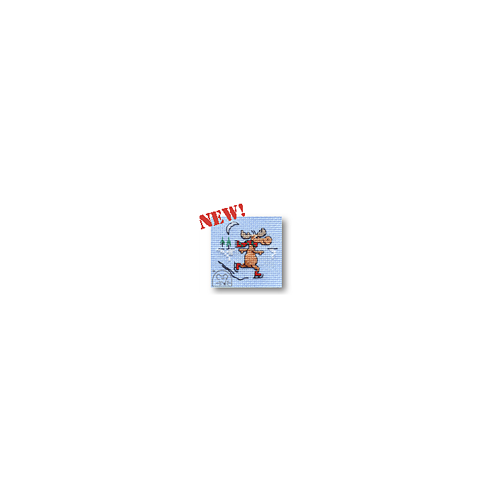 Mouseloft Christmas Skating Moose Cross Stitch Kit - 014-R33stl