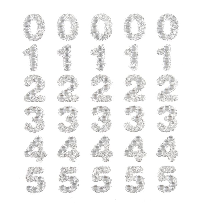 Diamante Number Pack. Pack of 55 - Stick On