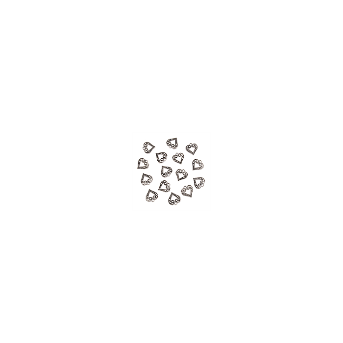 Open Heart Silver Tone Charms - 3 Pack