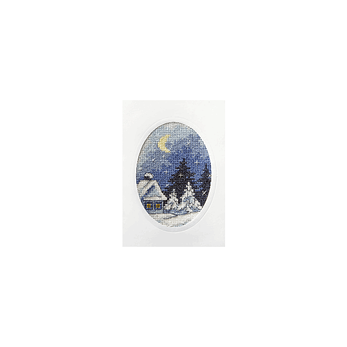 Orchidea Counted Cross Stitch Greetings card Twilight Winter Scene