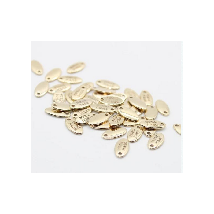 Hand Made oval gold tone charm - Pack of 3