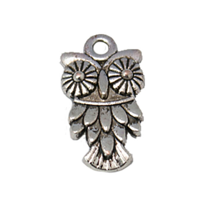  Owl Silver Tone Charms 3 Pack
