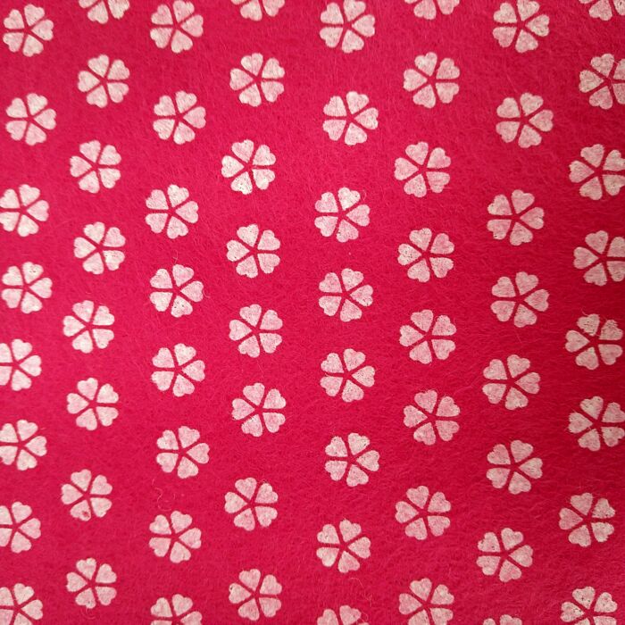 Pink Flowers Felt Square