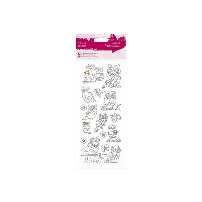 Docraft Papermania Colour In Stickers - Owl